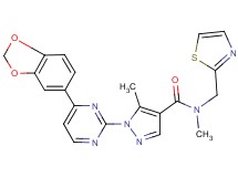 1-[4-(1,3-benzodioxol-5-yl)-2-pyrimidinyl]-N,5-dimethyl-N-(1,3-thiazol-2-ylmethyl)-1H-pyrazole-4-carboxamide
