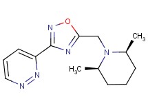 3-(5-{[(2R*,6S*)-2,6-dimethyl-1-piperidinyl]methyl}-1,2,4-oxadiazol-3-yl)pyridazine