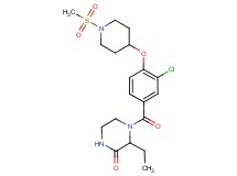 4-(3-chloro-4-{[1-(methylsulfonyl)-4-piperidinyl]oxy}benzoyl)-3-ethyl-2-piperazinone