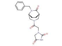 1-{2-[(1S*,5R*)-6-benzyl-7-oxo-3,6-diazabicyclo[3.2.2]non-3-yl]-2-oxoethyl}imidazolidine-2,4-dione