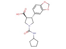 (3S*,4R*)-4-(1,3-benzodioxol-5-yl)-1-[(cyclopentylamino)carbonyl]-3-pyrrolidinecarboxylic acid