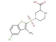 4-[(5-chloro-3-methyl-1-benzothien-2-yl)sulfonyl]piperazine-2-carboxylic acid