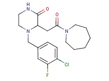 3-[2-(1-azepanyl)-2-oxoethyl]-4-(4-chloro-3-fluorobenzyl)-2-piperazinone
