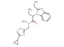 N-[(3-cyclopropyl-1,2,4-oxadiazol-5-yl)methyl]-2-(2-ethyl-1H-benzimidazol-1-yl)-N-methylbutanamide