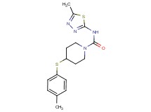4-[(4-methylphenyl)thio]-N-(5-methyl-1,3,4-thiadiazol-2-yl)piperidine-1-carboxamide