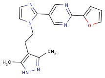 5-{1-[2-(3,5-dimethyl-1H-pyrazol-4-yl)ethyl]-1H-imidazol-2-yl}-2-(2-furyl)pyrimidine