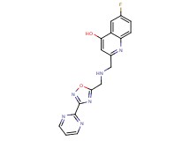 6-fluoro-2-({[(3-pyrimidin-2-yl-1,2,4-oxadiazol-5-yl)methyl]amino}methyl)quinolin-4-ol