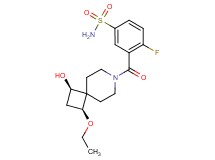3-{[(1S*,3R*)-1-ethoxy-3-hydroxy-7-azaspiro[3.5]non-7-yl]carbonyl}-4-fluorobenzenesulfonamide