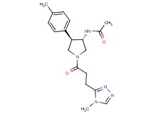 N-{(3S*,4R*)-4-(4-methylphenyl)-1-[3-(4-methyl-4H-1,2,4-triazol-3-yl)propanoyl]-3-pyrrolidinyl}acetamide