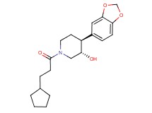 (3S*,4S*)-4-(1,3-benzodioxol-5-yl)-1-(3-cyclopentylpropanoyl)piperidin-3-ol