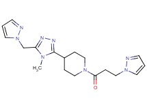 4-[4-methyl-5-(1H-pyrazol-1-ylmethyl)-4H-1,2,4-triazol-3-yl]-1-[3-(1H-pyrazol-1-yl)propanoyl]piperidine