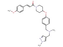 1-[4-({1-[(2E)-3-(4-methoxyphenyl)-2-propenoyl]-4-piperidinyl}oxy)phenyl]-N-methyl-N-[(1-methyl-1H-pyrazol-4-yl)methyl]methanamine