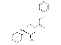 (3R*,4R*)-3-methyl-1-[(pyridin-4-ylthio)acetyl]-4-(tetrahydro-2H-pyran-4-yl)piperidin-4-ol