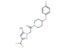 1-{[3-(difluoromethyl)-5-methyl-1H-pyrazol-1-yl]acetyl}-4-(4-fluorophenoxy)piperidine