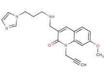 3-({[3-(1H-imidazol-1-yl)propyl]amino}methyl)-7-methoxy-1-(2-propyn-1-yl)-2(1H)-quinolinone
