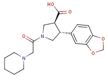 (3S*,4R*)-4-(1,3-benzodioxol-5-yl)-1-(piperidin-1-ylacetyl)pyrrolidine-3-carboxylic acid