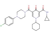 5-{[4-(4-chlorophenyl)-1-piperazinyl]carbonyl}-1-cyclohexyl-N-cyclopropyl-4-oxo-1,4-dihydro-3-pyridinecarboxamide
