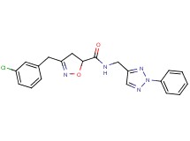 3-(3-chlorobenzyl)-N-[(2-phenyl-2H-1,2,3-triazol-4-yl)methyl]-4,5-dihydro-5-isoxazolecarboxamide