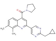 2-[2-(cyclopropylmethyl)pyrimidin-5-yl]-7,8-dimethyl-4-(pyrrolidin-1-ylcarbonyl)quinoline