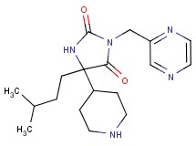 5-(3-methylbutyl)-5-piperidin-4-yl-3-(pyrazin-2-ylmethyl)imidazolidine-2,4-dione