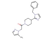 4-(1-benzyl-1H-imidazol-2-yl)-1-[(5-methyl-1H-pyrazol-1-yl)acetyl]piperidine