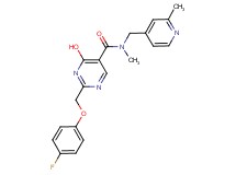 2-[(4-fluorophenoxy)methyl]-4-hydroxy-N-methyl-N-[(2-methylpyridin-4-yl)methyl]pyrimidine-5-carboxamide