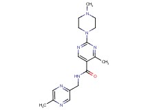 4-methyl-2-(4-methylpiperazin-1-yl)-N-[(5-methylpyrazin-2-yl)methyl]pyrimidine-5-carboxamide