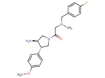 (3R*,4S*)-1-{[(4-fluorobenzyl)(methyl)amino]acetyl}-4-(4-methoxyphenyl)pyrrolidin-3-amine