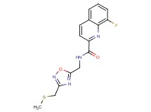 8-fluoro-N-({3-[(methylthio)methyl]-1,2,4-oxadiazol-5-yl}methyl)-2-quinolinecarboxamide
