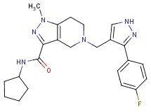 N-cyclopentyl-5-{[3-(4-fluorophenyl)-1H-pyrazol-4-yl]methyl}-1-methyl-4,5,6,7-tetrahydro-1H-pyrazolo[4,3-c]pyridine-3-carboxamide