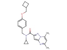 N-[4-(cyclobutylmethoxy)benzyl]-N-cyclopropyl-5,7-dimethylpyrazolo[1,5-a]pyrimidine-2-carboxamide