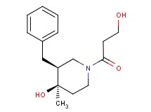 (3S*,4R*)-3-benzyl-1-(3-hydroxypropanoyl)-4-methyl-4-piperidinol