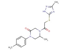 5-methyl-1-(4-methylphenyl)-4-{[(3-methyl-1H-1,2,4-triazol-5-yl)thio]acetyl}-2-piperazinone