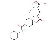 N-cyclohexyl-2-[(3,5-dimethyl-4-isoxazolyl)methyl]-3-oxo-2,8-diazaspiro[4.5]decane-8-carboxamide