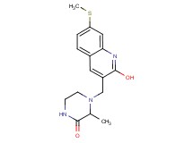4-{[2-hydroxy-7-(methylthio)-3-quinolinyl]methyl}-3-methyl-2-piperazinone