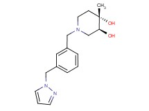 (3S*,4S*)-4-methyl-1-[3-(1H-pyrazol-1-ylmethyl)benzyl]piperidine-3,4-diol