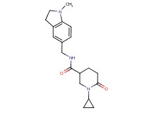 1-cyclopropyl-N-[(1-methyl-2,3-dihydro-1H-indol-5-yl)methyl]-6-oxo-3-piperidinecarboxamide