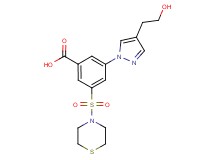 3-[4-(2-hydroxyethyl)-1H-pyrazol-1-yl]-5-(thiomorpholin-4-ylsulfonyl)benzoic acid