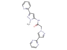 N-(1-methyl-3-pyridin-2-yl-1H-pyrazol-5-yl)-2-(4-pyrimidin-2-yl-1H-pyrazol-1-yl)acetamide