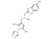 1-[2,5-dimethyl-1-(4H-1,2,4-triazol-4-yl)-1H-pyrrol-3-yl]-N-methyl-N-[(5-methyl-1H-benzimidazol-2-yl)methyl]methanamine