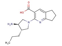 2-[(3R*,4S*)-3-amino-4-propylpyrrolidin-1-yl]-6,7-dihydro-5H-cyclopenta[b]pyridine-3-carboxylic acid