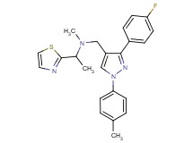 N-{[3-(4-fluorophenyl)-1-(4-methylphenyl)-1H-pyrazol-4-yl]methyl}-N-methyl-1-(1,3-thiazol-2-yl)ethanamine