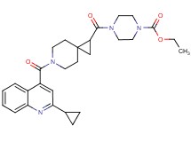 ethyl 4-({6-[(2-cyclopropyl-4-quinolinyl)carbonyl]-6-azaspiro[2.5]oct-1-yl}carbonyl)-1-piperazinecarboxylate