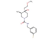 (3R*,4R*)-N-(3-fluorobenzyl)-4-hydroxy-4-(2-methoxyethyl)-3-methyl-1-piperidinecarboxamide