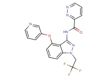 N-[4-(pyridin-3-yloxy)-1-(2,2,2-trifluoroethyl)-1H-indazol-3-yl]pyridazine-3-carboxamide
