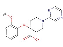 4-(2-methoxyphenoxy)-1-pyrazin-2-ylpiperidine-4-carboxylic acid