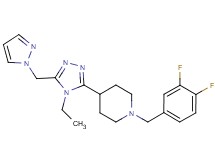 1-(3,4-difluorobenzyl)-4-[4-ethyl-5-(1H-pyrazol-1-ylmethyl)-4H-1,2,4-triazol-3-yl]piperidine