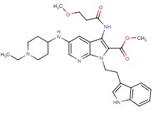 methyl 5-[(1-ethyl-4-piperidinyl)amino]-1-[2-(1H-indol-3-yl)ethyl]-3-[(3-methoxypropanoyl)amino]-1H-pyrrolo[2,3-b]pyridine-2-carboxylate