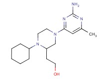 2-[4-(2-amino-6-methyl-4-pyrimidinyl)-1-cyclohexyl-2-piperazinyl]ethanol