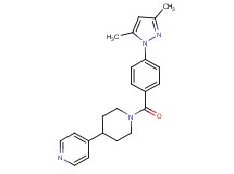 4-{1-[4-(3,5-dimethyl-1H-pyrazol-1-yl)benzoyl]-4-piperidinyl}pyridine